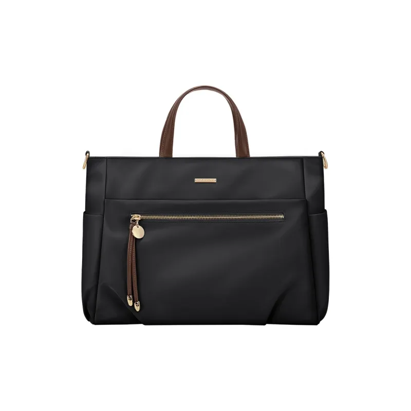 GOLF Fabric Handbag Crossbody Bag 15 Inch Laptop Bag Large Size Women's Apricot/Elegant Black-7