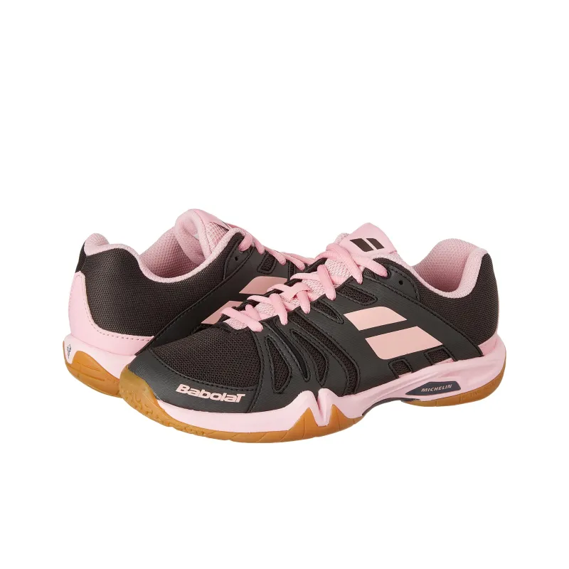 Babolat Cushioning Wear Resistant Low Top Badminton Shoes Women's Black Pink-2