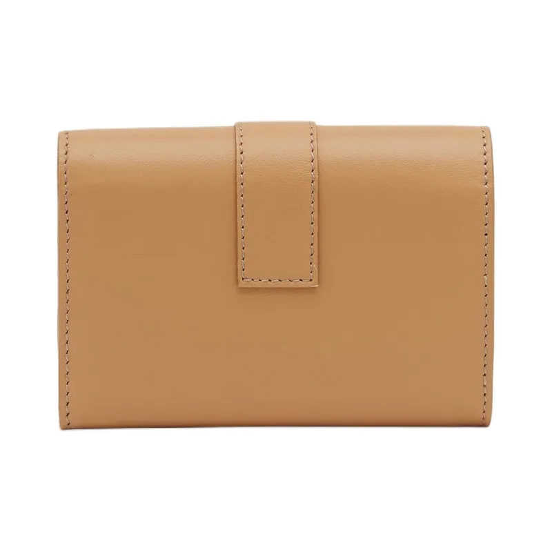 FERRAGAMO GANCINI Cow Leather Wallet Small Size Women's Brown-1