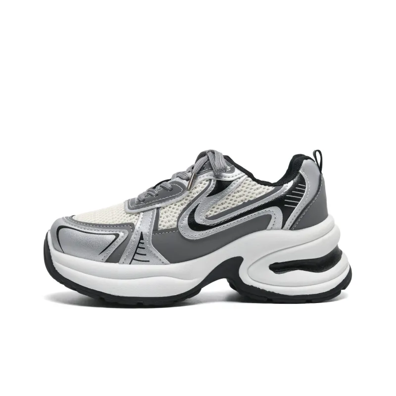 Circle Small Abrasion Resistant, Breathable, Lightweight Coverage Low Top Chunky Sneakers Women's-0