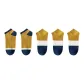 5 Pack (Yellow Body Blue Sock Heel 2 Pack+Yellow White Blue Tricolor 3 Pack)