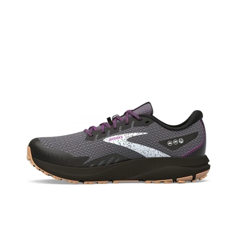 Brooks Divide Cushioning Breathable Low Top Running Shoes Women's Black Gray-0