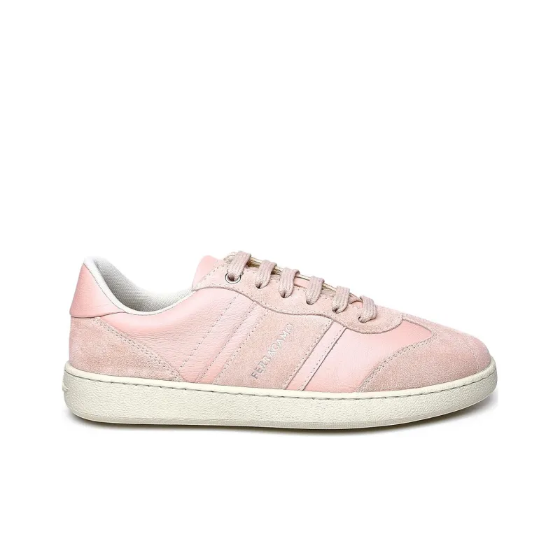 FERRAGAMO Debossed logo Suede leather Trainers-1