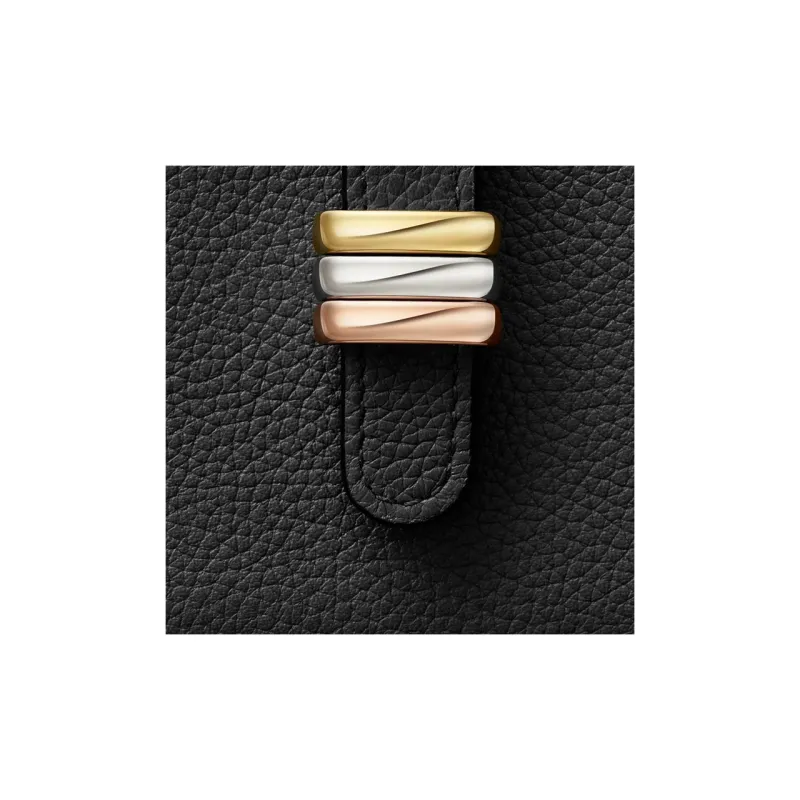 CARTIER Trinity Series Grain Cow Leather Wallet, Card Holder Women's Black-3