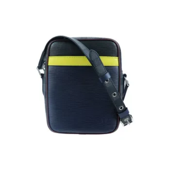 LOUIS VUITTON Danube Leather Handbag, Shoulder Bag Men's Ink Blue