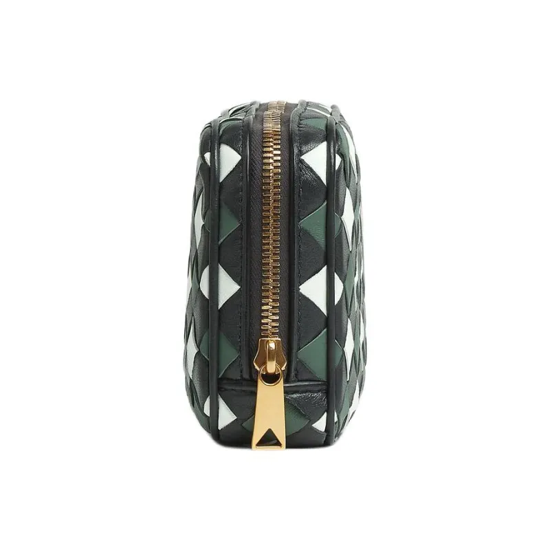 Bottega Veneta Cow Leather Clutch Trumpets Women's Stone Gray & Glacier Blue & Aloe Vera Green-1