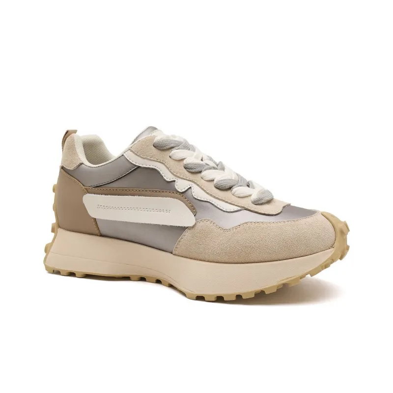 D FUSE SCANDINAVIA Chunky Sneakers Women's Low Top Beige-1