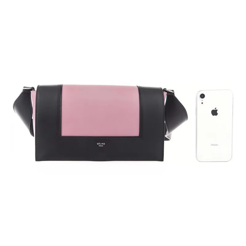 CELINE Cow Leather Shoulder Bag, Crossbody Bag Medium Size Women's Multicolor Pink-3