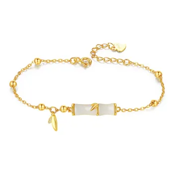 Olampe S925 Silver Bracelets Women's Pale Greenish-White Jade