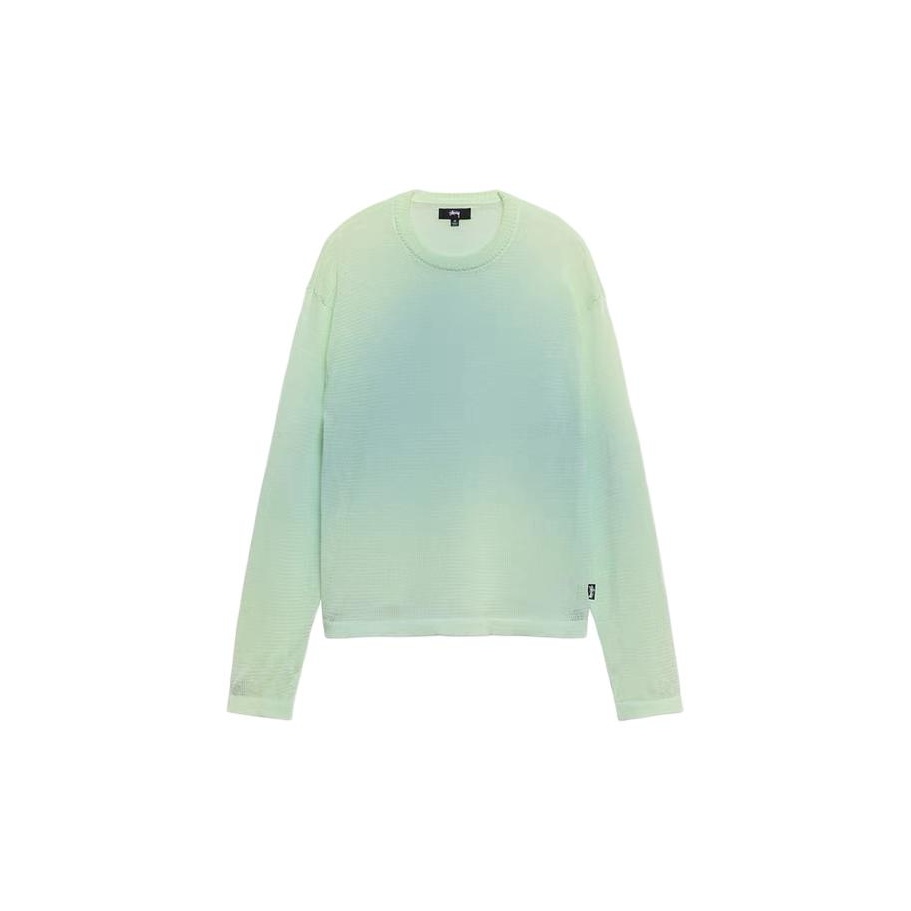 Stussy Textured Knit Contrast Collar Crew Gray XL - POIZON Stussy Textured Knit Contrast Collar Crew Gray XL - POIZON