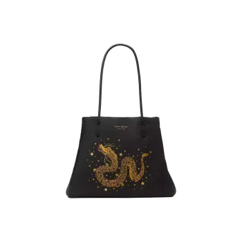 Kate Spade Everything Jacquard With Smooth Leather Tote Bag Shopping Bag Shoulder Bag Handbag Large Size Women's Black