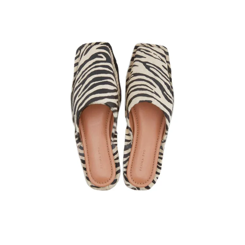 REJINA PYO Wrap-toe Slippers Women's Black White-1