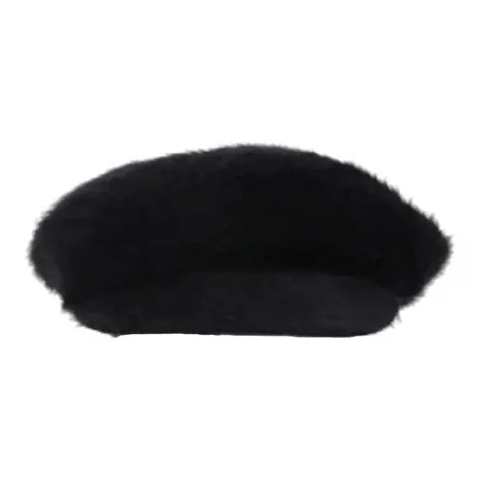 KANGOL Angora Wool Modacrylic Nylon Berets Women's Black-0