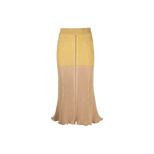 Rabanne Panelled Rib-detail Midi Skirt