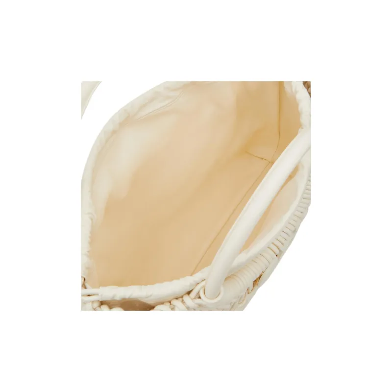 Valentino Leather Tote Bag Shopping Bag Handbag Women's Ivory White-6