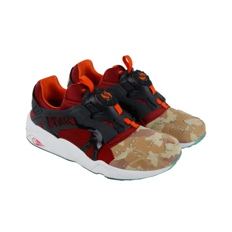PUMA Disc Blaze Abrasion Resistant Breathable Low Top Running Shoes Men's Black Red-2
