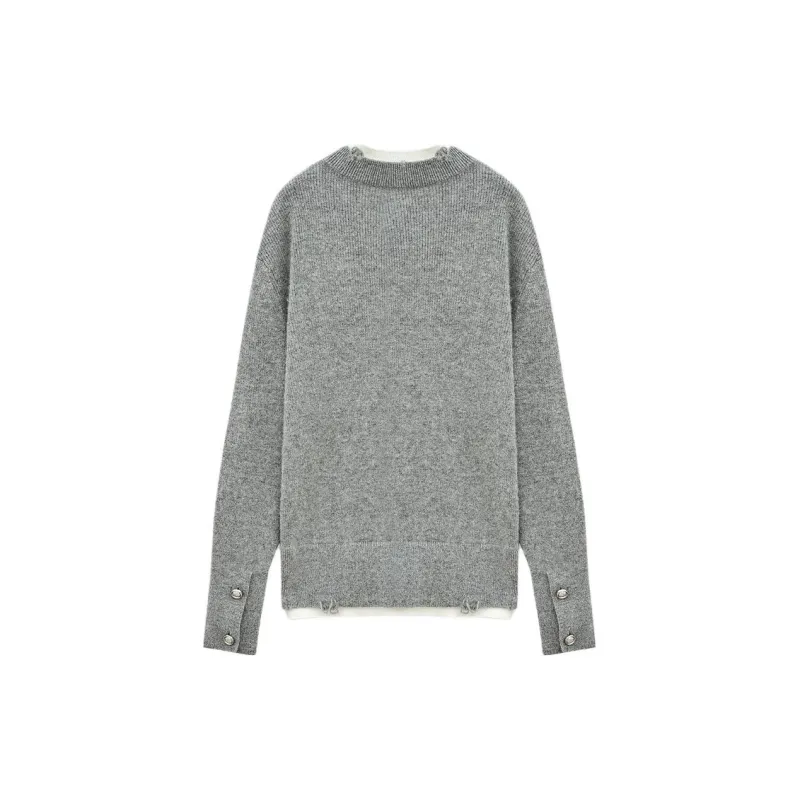 INSUN Cashmere Sweater Women's Gray-1