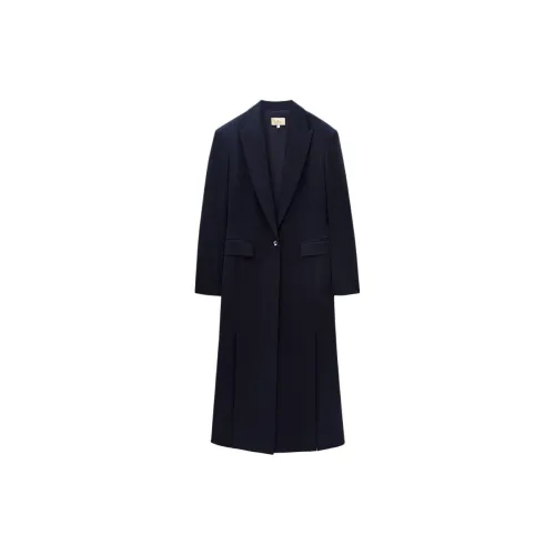 INSUN Trench Coats Women's Navy Blue