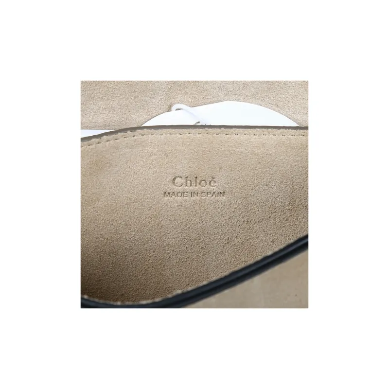 Chloe Faye Suede Patchwork Calfskin Shoulder Bag Crossbody Bag Small Size Women's Black-8