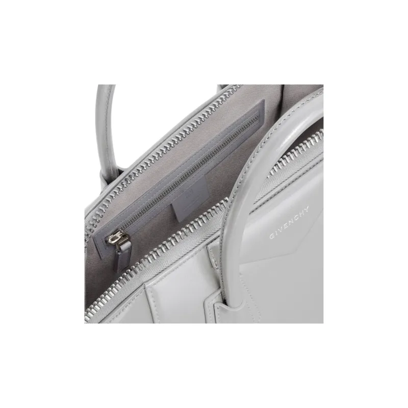 Givenchy Antigona Calfskin Shoulder Bag, Crossbody Bag, Handbag Trumpets Women's Light Gray-3