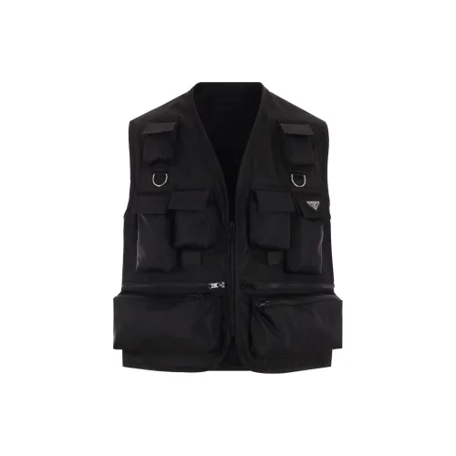 PRADA Enamel Logo Zipped Cargo Gilet