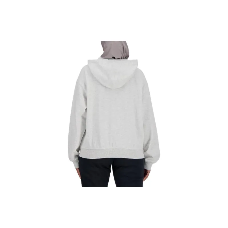 New Balance Sport Essentials French Terry Logo Hoodie Sweatshirt Women's Gray-1