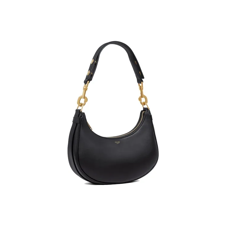 CELINE Smooth Cow Leather Handbag, Shoulder Bag, Crossbody Bag, Handbag Medium Size Women's Black-1