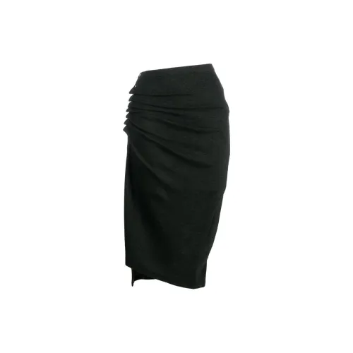 Rabanne Asymmetric Gathered Midi Skirt