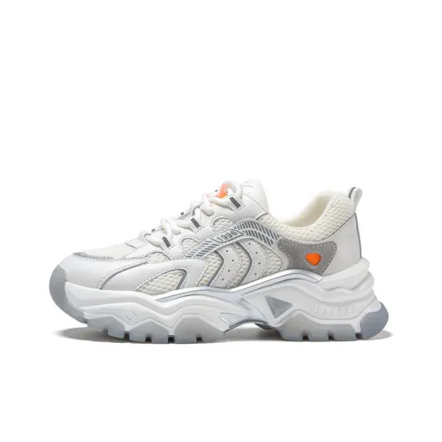 SATCHI SPORT Chunky Sneakers Women's Low-Top White/Orange