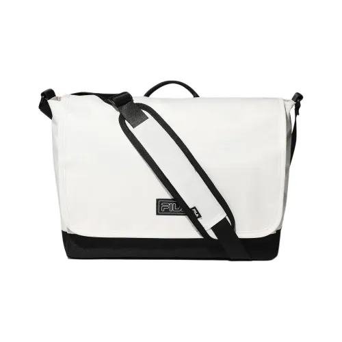 FILA Polyester Messenger Bag, Shoulder Bag, Crossbody Bag Regular Unisex Cream