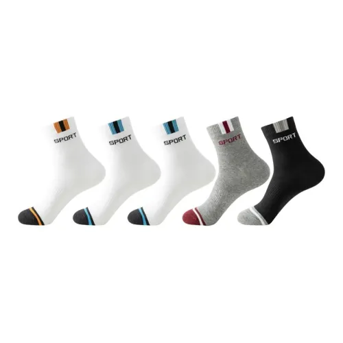 MIIOW Mid Calf Socks Men's 5 Pack