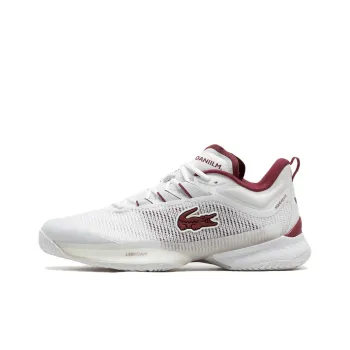 LACOSTE Low Top Casual Shoes Men's White Red