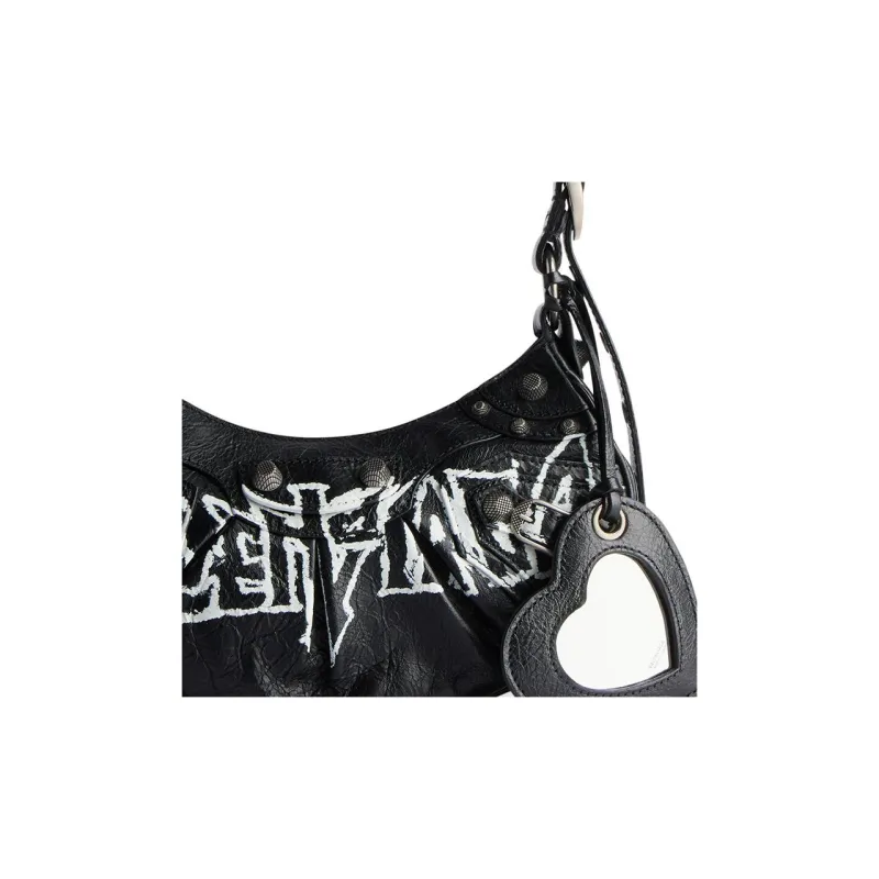 Balenciaga Le Cagole Sheepskin Handbag, Shoulder Bag Mini Women's Black-4