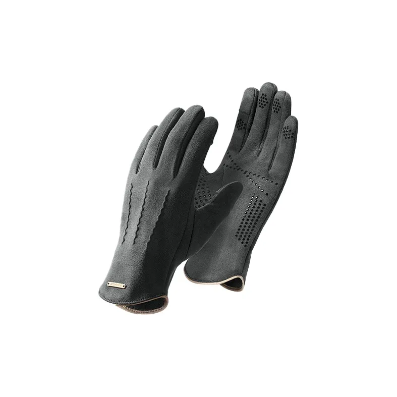 AAJF Deerskin Plush Leather Gloves Unisex-3