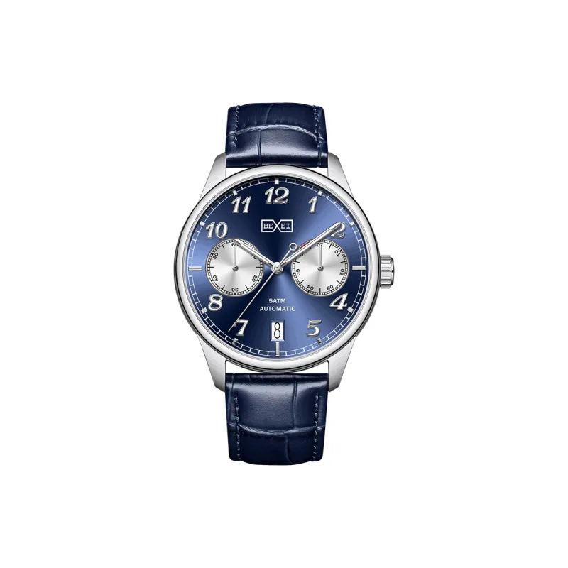 BEXEI Dual-Pupils Collection Automatic Mechanical Movement Rubber Strap Watch Men's Watches Black Dial BX9167-7