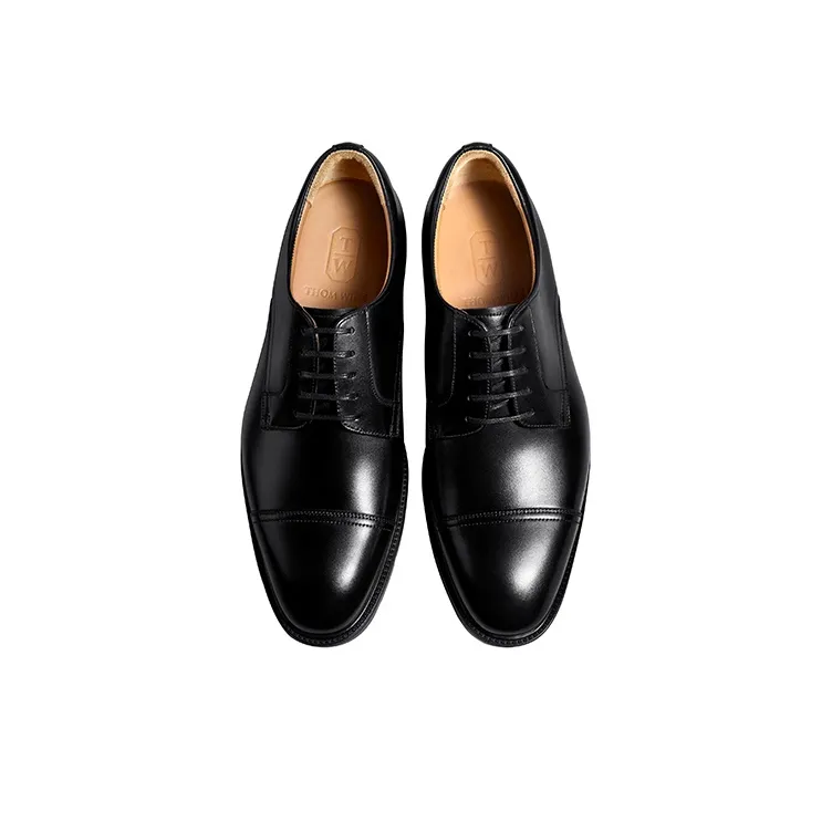 THOM WILLS British Business Calfskin Derby Shoes Dress Shoes Men's Black-2