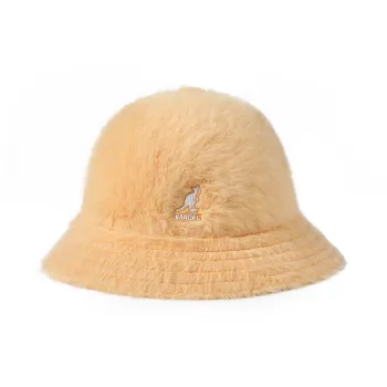 KANGOL Rabbit Fur Modified Acrylic Polyamide Bucket Hats Women's Yellow