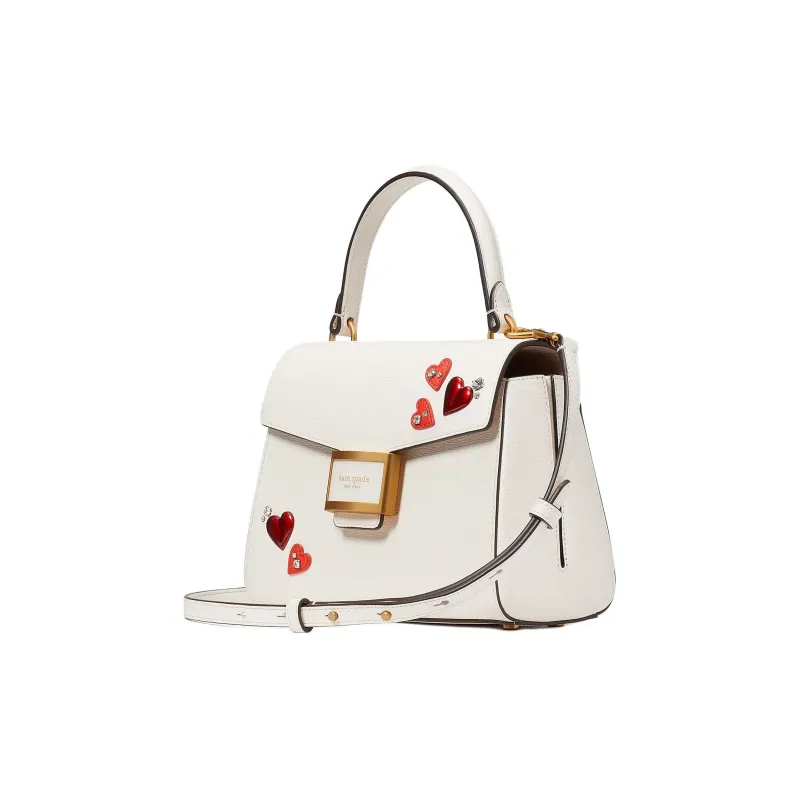 Kate Spade Katy Leather Shoulder Bag Crossbody Bag Handbag Small Size Women's Cream Multicolor-1