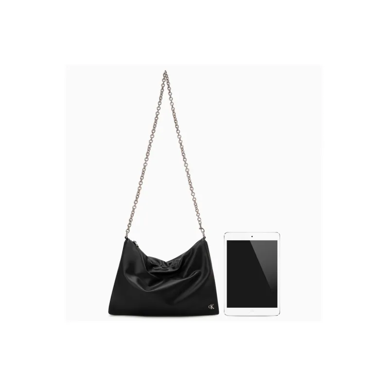 CALVIN KLEIN Blended Material Shoulder Bag Women's Space Black-5