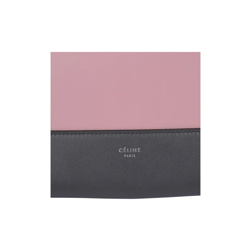CELINE Cow Leather Shoulder Bag, Crossbody Bag Medium Size Women's Multicolor Pink-4