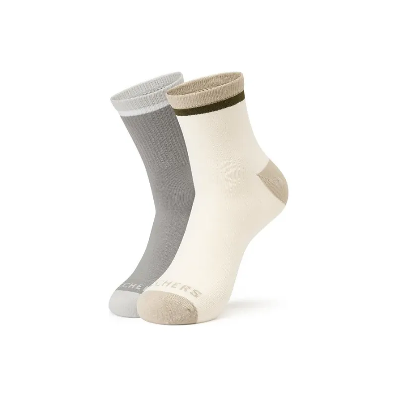 Skechers Colorful Mid Calf Socks Unisex 2 Pack-0
