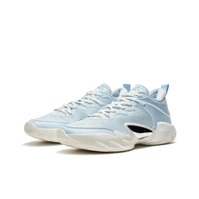XTEP Against The Sky Generation Basketball Shoes Men Low Top Ripple Blue/Sail White-4