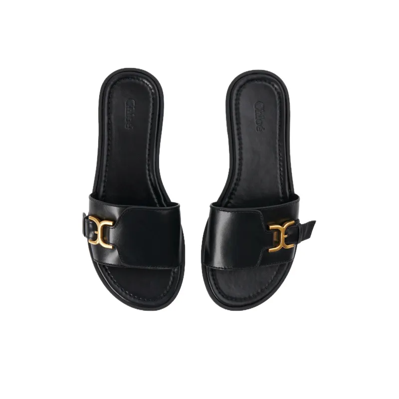 Chloé Marcie Buckle Detailed Slides Women's-4