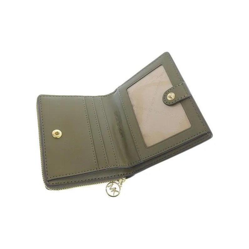 MICHAEL KORS Coated Canvas Card Holder, Wallet Unisex Olive Green-4
