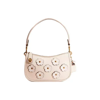 COACH Swinger Glove Tanning Shoulder Bag Handbag Shoulder Bag Medium Size Women's Brass & Chalk