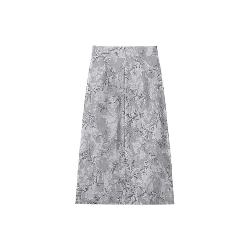 THE SEA LIFE Casual Long Skirt Women's Dusty Gray-1