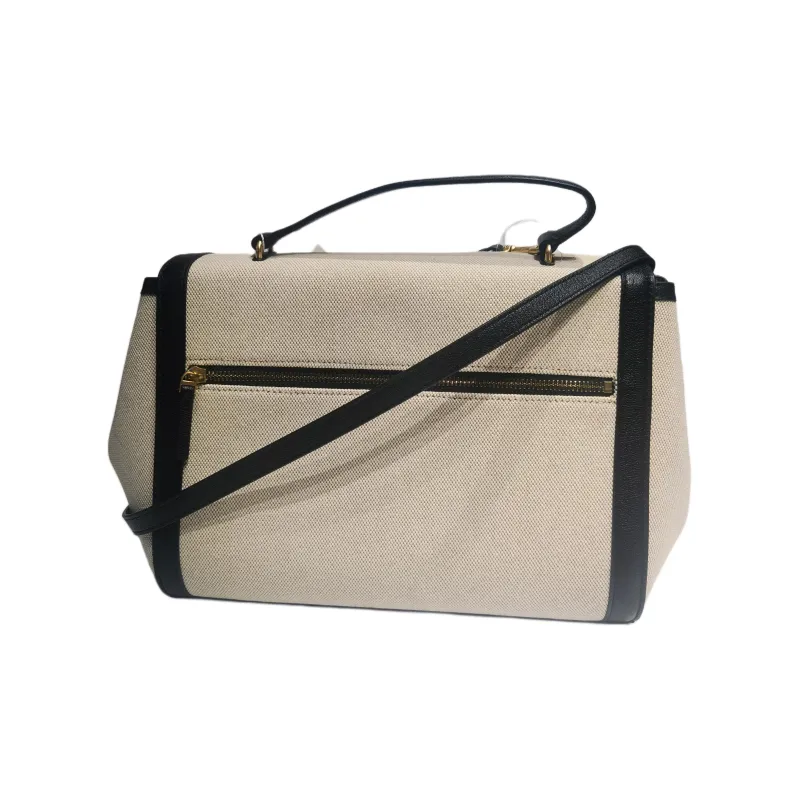 TORY BURCH Juliette Canvas With Leather Canvas Bag Shoulder Bag Crossbody Bag Handbag Women's Black & Natural-3