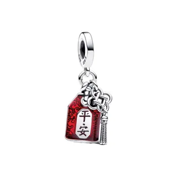 Pandora Sterling Silver Enamel Pendants Women's Red