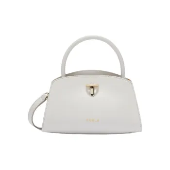 Furla Calfskin Bowling Bag, Portable Crossbody Bag, Shoulder Bag Women's Cotton Candy