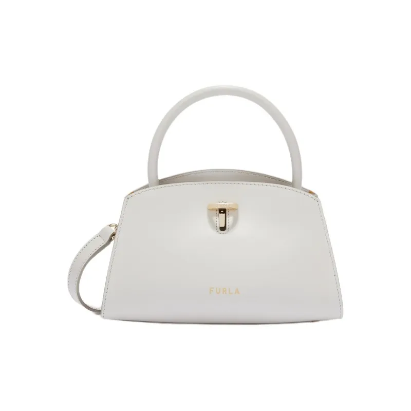 Furla Calfskin Bowling Bag, Portable Crossbody Bag, Shoulder Bag Women's Cotton Candy-0